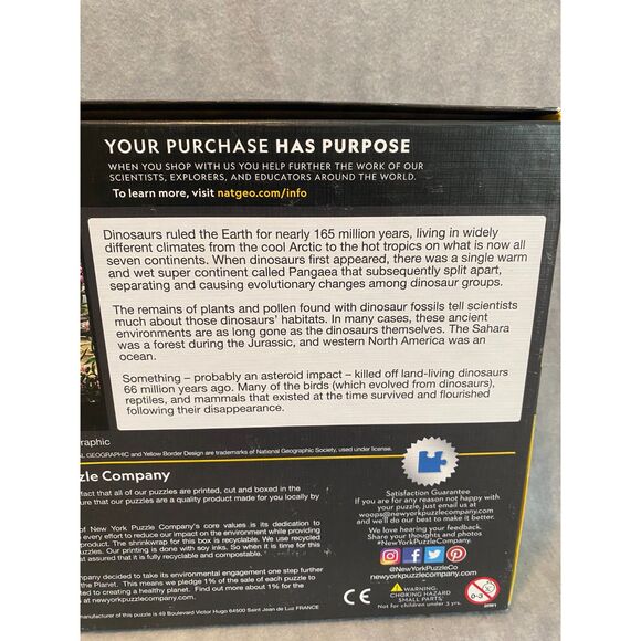 Dinosaur Shore Jigsaw Puzzle 200 Pieces National Geographic New York Puzzle Co. - Picture 4 of 5